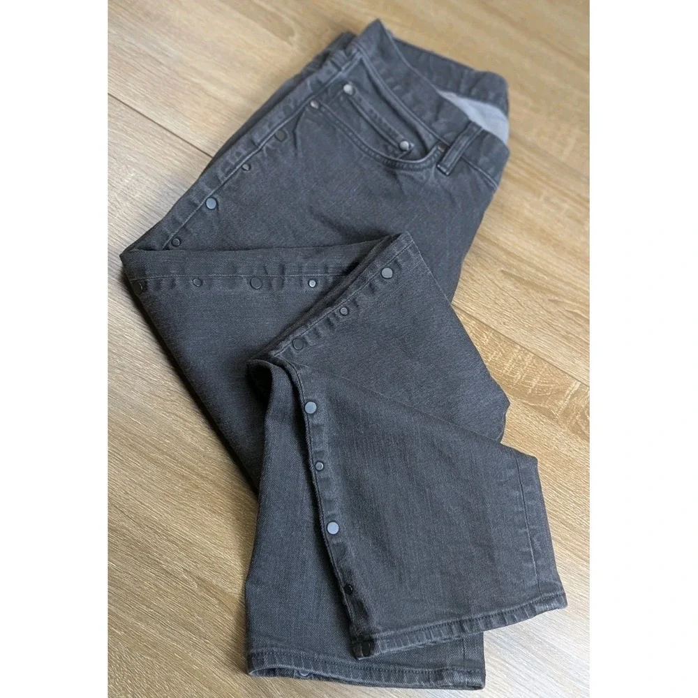 VARVATOS USA Bowery Jean Men 30x30 Black Slim Straight Stretch Goth Chic Studs